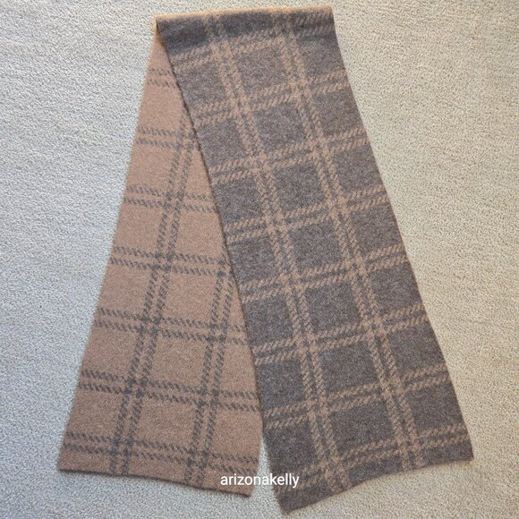 NWOT Everlane Alpaca Patterned Scarf in Cocoa & Tiger's Eye - Picture 3 of 13